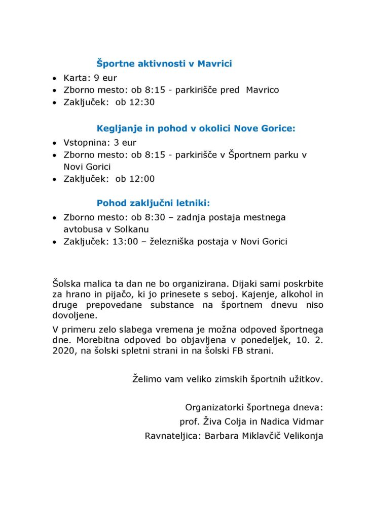 Zimski športni dan 2020