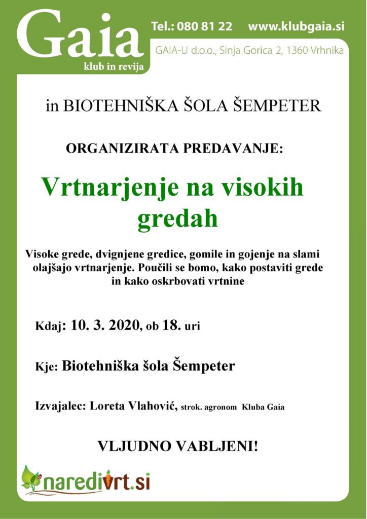 Predavanje o visokih gredah
