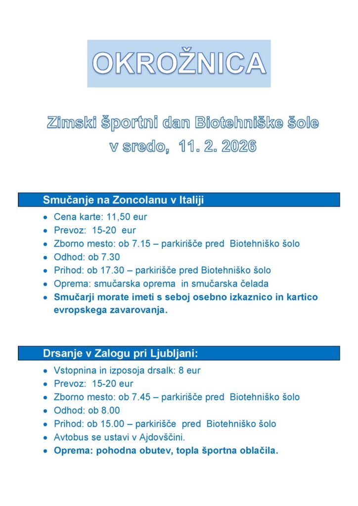 Zimski športni dan 2026