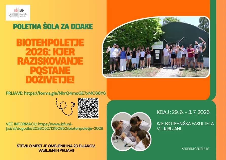 Poletna šola za dijake – BioTehPoletje 2026